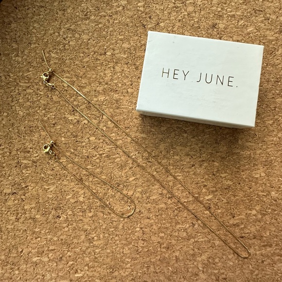 NEW IN BOX Hey June Skinny Box Necklace & Matching Bracelet - Picture 2 of 8